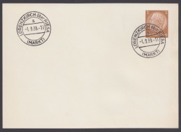 PP 122 , Propaganda-Stempel "Lorenzkirch" über Riesa, Markt, 1.9.39 - Enteros Postales Privados