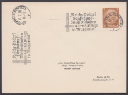 PP 122 , Propaganda-Stempel "Wuppertal-Elberfeld" Reichs-Polizei-Fünfkampf, 1938 - Enteros Postales Privados