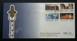 Hong Kong China 100 Years Of Electricity 1990 Electric (stamp FDC) - Covers & Documents