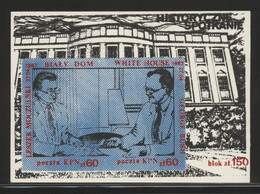 POLAND SOLIDARNOSC SOLIDARITY KPN 1987 MOCZULSKI & PRESIDENT BUSH AT USA WHITE HOUSE LARGE MS POLISH (SOLID1174A/004A) - Ohne Zuordnung