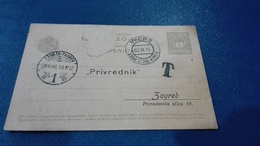 1421. Carte Postale Privrednik  Zargab Zagreb-Kuk Military  Post Broka 1909. Letter T - Prephilately