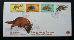 Hong Kong China Fauna 1982 Deer Wildlife (stamp FDC) - Brieven En Documenten