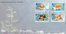 Hong Kong China 1993 Gold Fish 1993 Fishes Goldfish Aquarium Pet (stamp FDC) - Briefe U. Dokumente