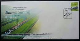 Hong Kong China International Airport 2nd Runway Opening 1999 Airplane Aviation (stamp FDC) - Brieven En Documenten