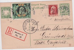 BAYERN 1911 E?TIER POSTAL CARTE RECOMMANDEE DE MÜNCHEN - Sonstige & Ohne Zuordnung