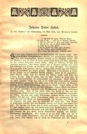Johann Peter Hebel / Druck, Entnommen Aus Kalender / 1910 - Bücherpakete