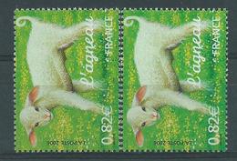 [23] Variété : N° 3900 L'agneau Fond Vert-jaune Au Lieu De Vert + Normal ** - Unused Stamps