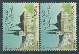 [23] Variété : N° 3624 Cathédrale Notre-Dame Double-frappe + Normal ** - Unused Stamps