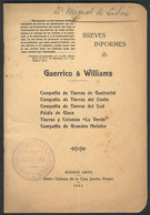 515 ARGENTINA: Report Of The Situation Of Guerrico & Williams, Owners Of Several Land Com - Autres & Non Classés