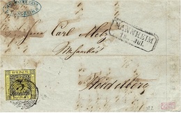 1853 - Letter From MANNHEIM To Heidelberg  Affr. N° 2 - Lettres & Documents