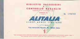 ALITALIA /  BIGLIETTO PASSEGGERI _ CATANIA-PALERMO _ 15 DICEMBRE 1963 - Europa