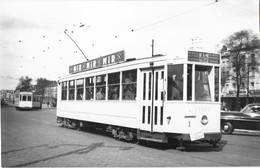 BRUXELLES (Belgique) Photographie Format Cpa Tramway électrique Place De La Constitution 1950 - Nahverkehr, Oberirdisch