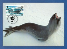 BAT 1992  Mi.Nr. 193 , Ross Seal - WWF Maximum Card - First Day 20.OCT 92 - Cartoline Maximum