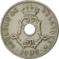 Monnaie, Belgique, 25 Centimes, 1908, TTB+, Copper-nickel, KM:62 - 25 Centimes