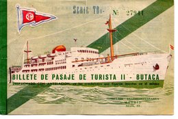 TITRE DE TRANSPORT BILLET COMPAGNIE MADRID TRANSMEDITERRANEA BATEAU BATEAUX - Europa