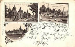 * T3 1898 Budapest XIV. Városliget, Történelmi F?csoportból A Reneszánsz Udvar, Haditengerészet Csarnoka, Közlekedésügyi - Non Classés