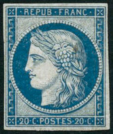 ** N°8F 20c Bleu, Réimp Petites Marges - B - Other & Unclassified