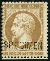 ** N°21c 10c Bistre, Surchargé Specimen - TB - 1862 Napoleon III