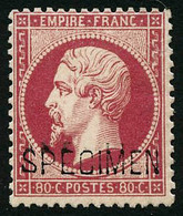 ** N°24d 80c Rose, Surchargé Spécimen Signé Brun - TB - 1862 Napoleon III