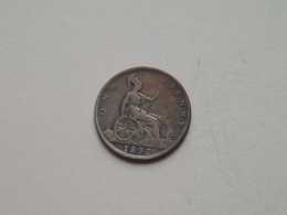 1892 - 1 Penny / KM 755 ( For Grade, Please See Photo ) ! - D. 1 Penny