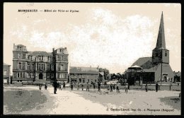 CP   Momignies   ---    Hôtel De Ville Et Eglise  --  1912 - Momignies