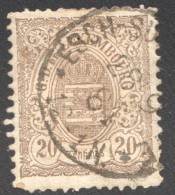 Armoiries Dentelé   20 Cent. Brun    No 44  Oblitéré - 1882 Allegory