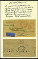 BAHNPOST Luftpost-Bahnpost, 1937-1963, 4 Verschiedene Belege, Dabei Feldpostbrief Nach Leningrad, Feinst/Pracht - Máquinas Franqueo (EMA)