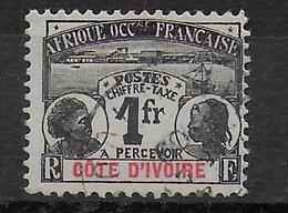 GRANDES SERIES COLONIALES - COTE D'IVOIRE - BALLAY - TAXE YVERT N°8 * OBLITERE - COTE = 46 EUR - Used Stamps
