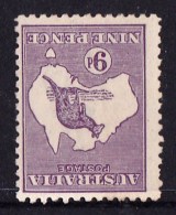 Australia 1919 Kangaroo 9d Violet 3rd Watermark INVERTED Die IIB MH - Nuevos