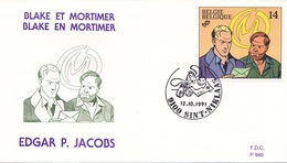 B01-062-3 2428  BD P990 FDC   Rare Blake Mortimer Edgar P. Jacobs 12-10-1991 9100 Sint-Niklaas €10 - 1991-2000