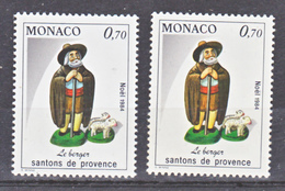 Monaco 1437 Santon Variété Manteau Marron Visage Clair Et Manteau Noir Sombre Neuf ** TB  MNH Sin Charnela - Varietà