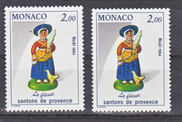 Monaco 1440 Santon Variété Brun Clair Visage Orange Et Brun Noir Sombre Neuf ** TB  MNH Sin Charnela - Varietà