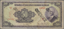 02532 Turkey / Türkei: 50 Lira ND(1942) P. 142a, 3 Stronger Vertical Folds, Stamped 3 Times On Front, No H - Turkije