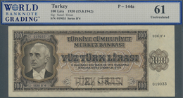 02538 Turkey / Türkei: 100 Lira L.1930 (1942), P.144a, WBG Graded 61 Uncirculated - Turkije