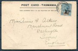 1905 Tasmania Lake Hartz, Hartz Mountains Postcard. Strahan - Wallington, Surrey - Lettres & Documents