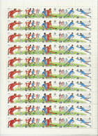 SOVIET UNION 1990 Football World Cup Complete Sheet With 10 Strips MNH / **.  Michel 6088-92 - Ganze Bögen