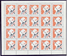 SOVIET UNION 1967 Television Tower Complete Sheet Of 20 Stamps MNH  / **.  Michel 3420 - Fogli Completi