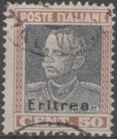 ERITREA - 1928 50c Overprint. Scott 108. Used - Eritrea