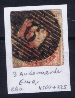 Belgium:  OBP Nr 8  Cancel 9 Audenaerde - 1851-1857 Medaillons (6/8)