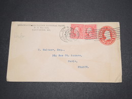 ETATS UNIS - Entier Postal Commerciale+ Compléments Pour La France En 1915 , Timbres Perforés MNB - L 16291 - Perfins