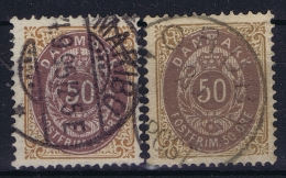 Denmark : Mi Nr 30 IYa A + B Blau Violet Lila  Obl./Gestempelt/used   1875 - Used Stamps