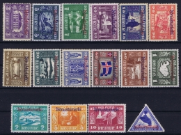 Iceland : Mi Nr  DM 44 - 59 Fa TJ 59 - 74 MH/* Flz/ Charniere 30A Thin, 10 Kr Righttop Fold - Service