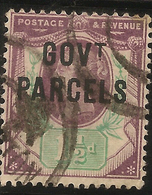 GB 1887 1 1/2d QV GOVT PARCELS SG O65 U #ALG48 - Service