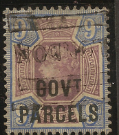 GB 1887 9d QV GOVT PARCELS SG O67 U #ALG52 - Service