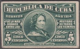 1914-129 CUBA REPUBLICA. 1914. Ed.204MT. AVELLANEDA ABNC GREEN CARDBOARD PROOF. - Ongebruikt