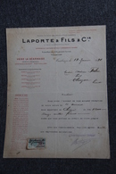 Facture Ancienne, TOULOUSE - Usine La Béarnaise, Automobiles, Tracteurs Agricoles - LAPORTE Fils Et Cie - Automobile