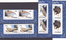 BIRDS KIWI,OWLS ETC.FULL SETS IN PAIR,1998 MNH,ROMANIA. - Kiwi