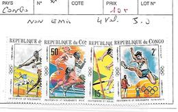 CONGO ** NON EMIS 4 VALEURS NON EMIS J.O - Unused Stamps