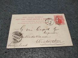 IRELAND STATIONERY CARD DUBLIN TO WINTERTHUR 1893 - Entiers Postaux