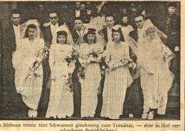In Bethune Traten 5 Schwestern Gleichzeitig Zum Traualtar /Druck,entnommen Aus Zeitschrift / 1946 - Pacchi